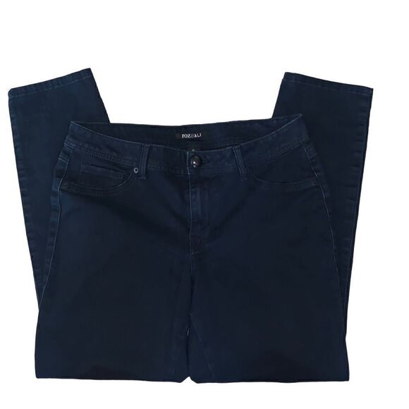 ROZ & ALI dark blue skinny jeans 10 short - Picture 2 of 5